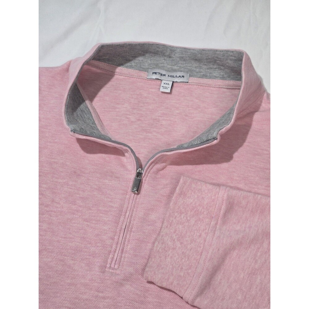 Peter Millar Mens XXL Quarter Zip Pullover  Palm Pink MS25K49